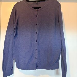 Uniqlo Women's Cardigan in Indigo 100 Percent Cotton